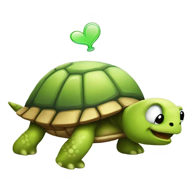 Turtle blowing a kiss sticker