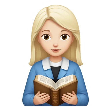 white blonde woman reading Bible sticker