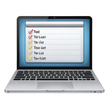 apple style emoji of a laptop with a to-do list or work tasks on the screen sticker