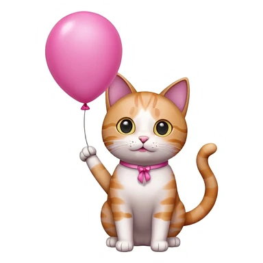 Cat with pink balloon sticker