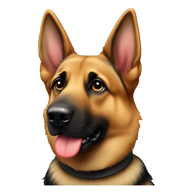 German shepard with heart shape on forehead sticker