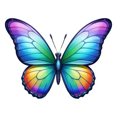 rainbow butterfly on river sticker