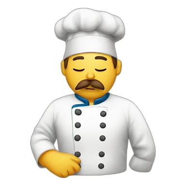 tired chef smoking sticker