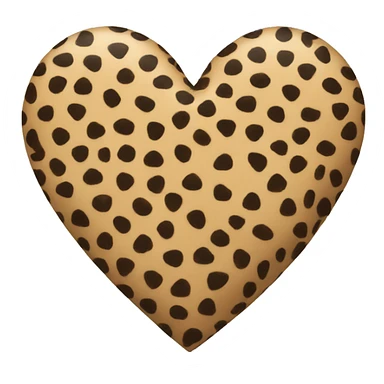 a heart with cheetah print sticker