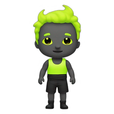 Homme chauve avec short fluo sticker