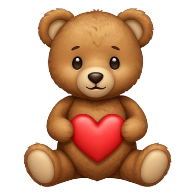 Teddy with heart on top sticker
