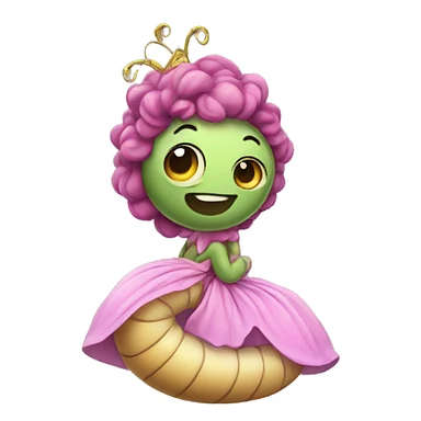 Fairy princess worm sticker