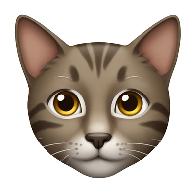 brown and grey cat sticker
