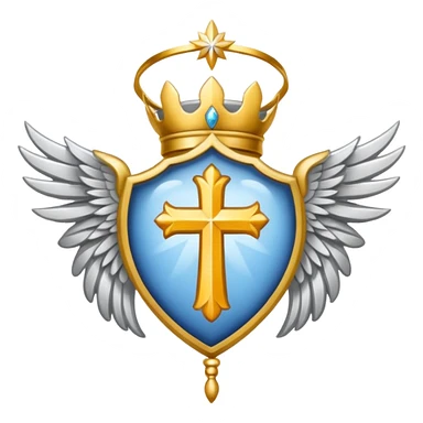holy saint emblem with silver or white wings  sticker