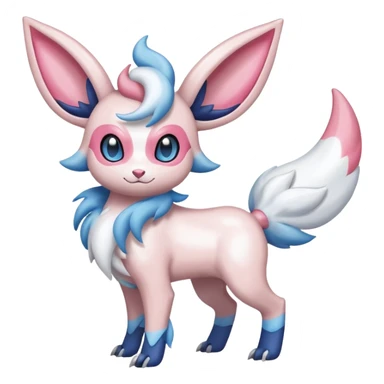 Shiny Absol-Sylveon-Amaura-Fakémon-hybrid-creature (full body)  sticker