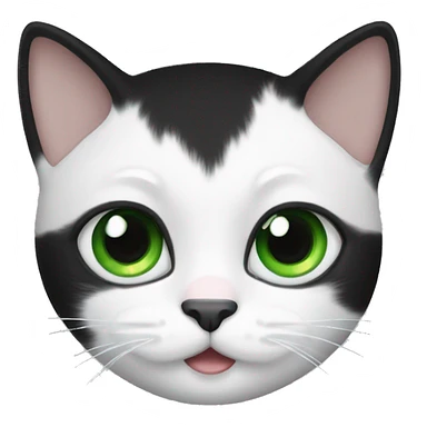 cute black-and-white-cat green eye sticker
