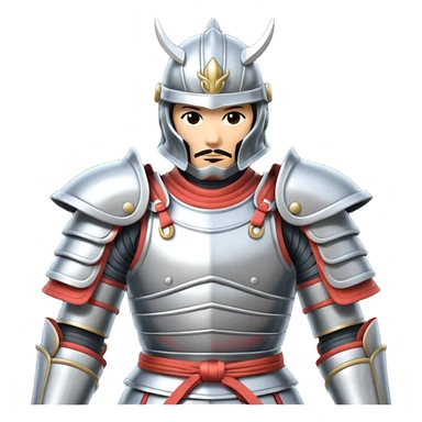 silver samurai armour sticker
