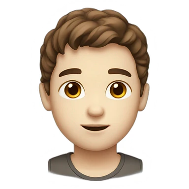 Young boy with brown hair and brown eyes white skin sticker