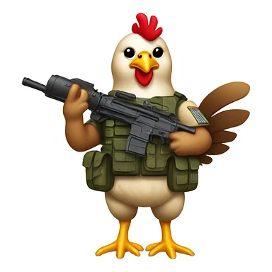 Chicken  jungle soldier  sticker