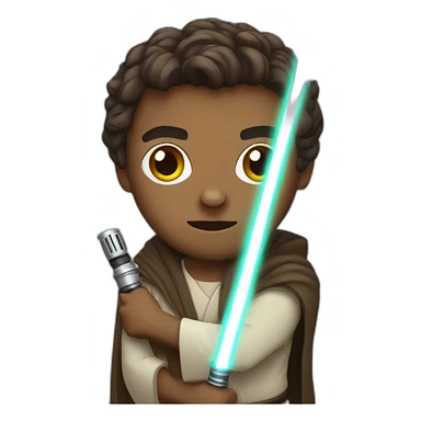 Jedi with light saber sticker