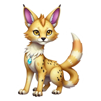 Cute Kawaii Cool Edgy Epic Ethereal Sparkly Colorful Sergal-Serval-Caracal-Vernid full body sticker
