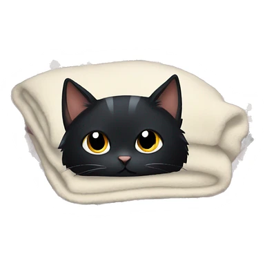Cute black cat with big lashes laying on a blanket sticker
