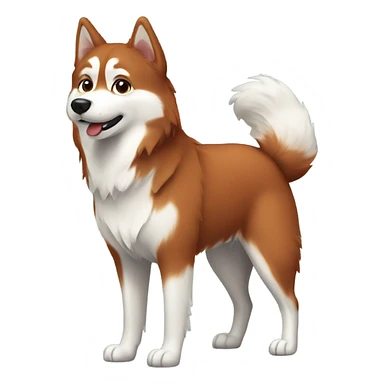 Fluffy red husky standing  sticker