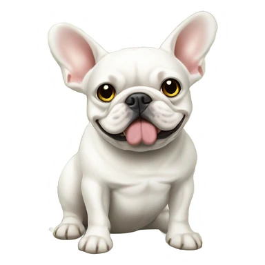 white french bulldog with money sticker