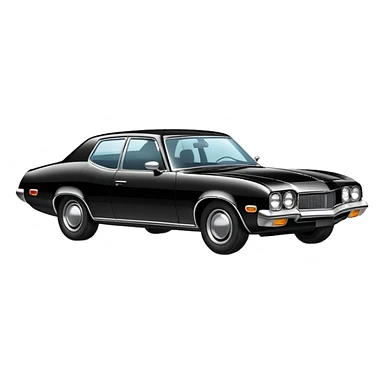 Black 1970s car sticker