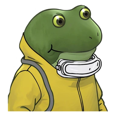 wearing a yellow hazmat suit sticker