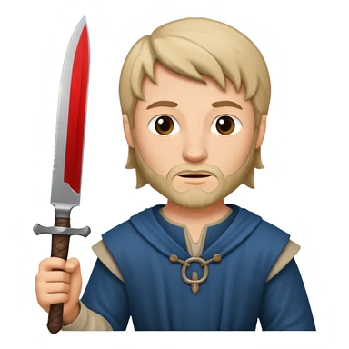 medieval man holding a knife sticker