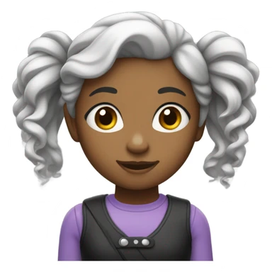 uma menina de cabelo preto cacheado branca  sticker