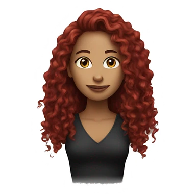 long hair,red curly,woman,Black,Earrings sticker