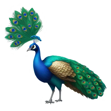 Peacock with feather sticker