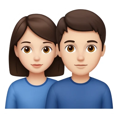 Two brunette person (boy and girl)  sticker