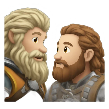 Dwarf talking with an Avatar  sticker
