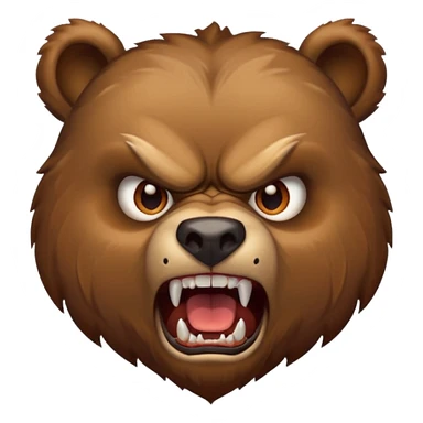 angry bear face sticker