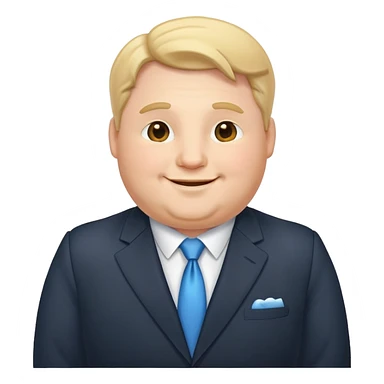 happy plump white man in suit sticker