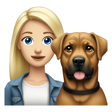 Blue eyed Pretty blonde woman with Rottweiler  sticker
