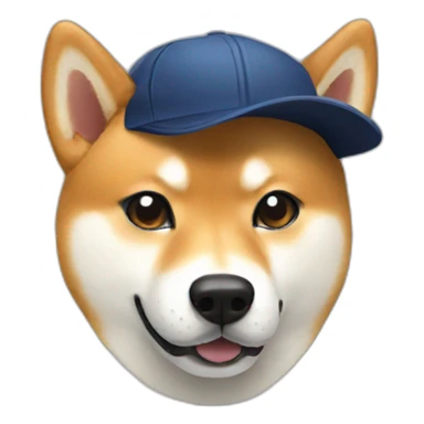 shiba inu with cap sticker