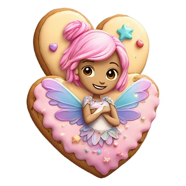 cookie heart with fairy sticker