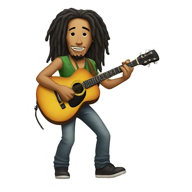 Bob marley with guitar sticker