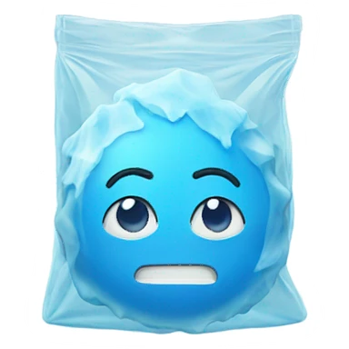 Ice in a small zip bag sticker