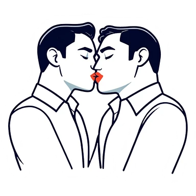 Hot men kissing sticker