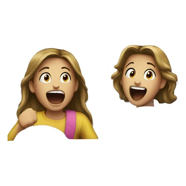 Two girl in the car screaming very loud of happiness sticker