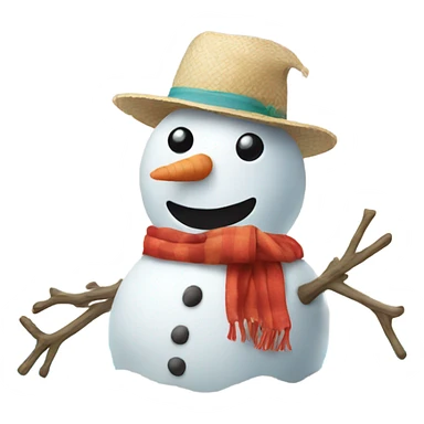 snowman in beach sticker