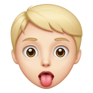 wide eyes tongue out  sticker