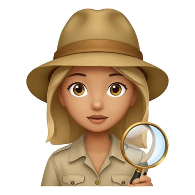 a girl with jungle and magnifying glass sticker