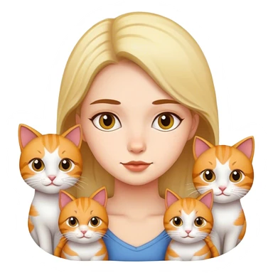 girl with 5 cats sticker