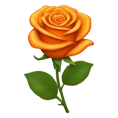 Orange aesthetic heart in which there is a bright orange rose  sticker