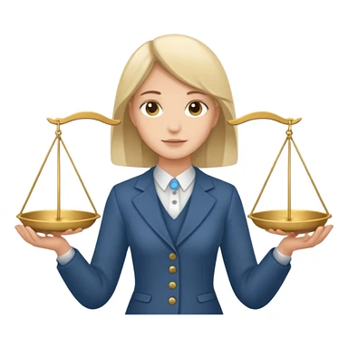 fair emoji with person holding balanced scales sticker