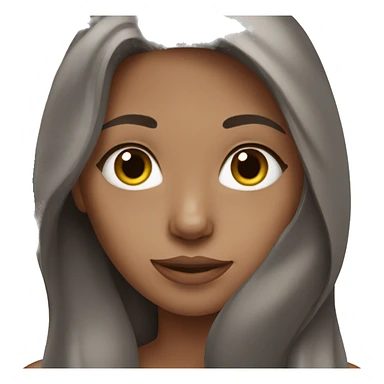 Brown, long haired girl with her grey cat sticker