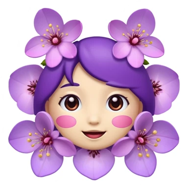 purple emoji - cherry blossoms sticker