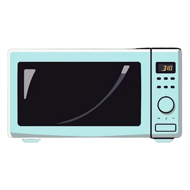 a microwave, cartoonish sticker style sticker