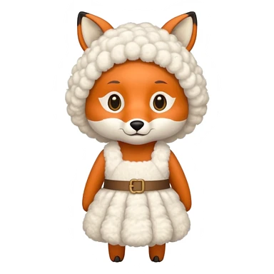 a fox wearing sheep dress sticker